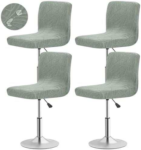 Gollense Stretch Bar Stool Covers with Backs 4 Pack