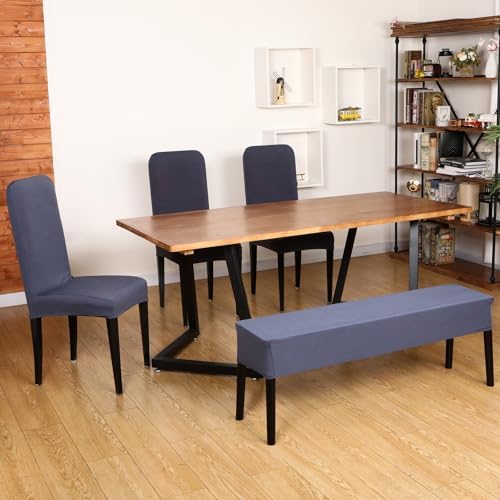 Moukeren 5 Pcs Stretch Dining Chair Covers Set Grey