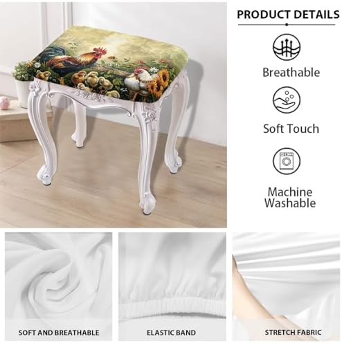 Tutolipy Stool Slipcovers Stretch Knitted Ottoman Cover