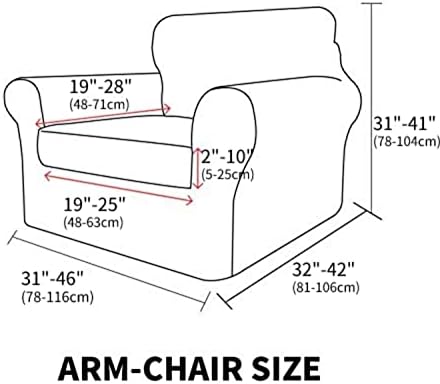 MAXIJIN 2 Piece Jacquard Chair Covers with Arms