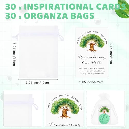 30 Sets Family Reunion Soap Cards Organza Bags Keepsakes