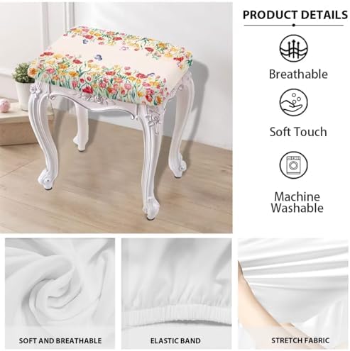 Luarisgur Rectangle Stool Covers Set of 2 for Bar Stools