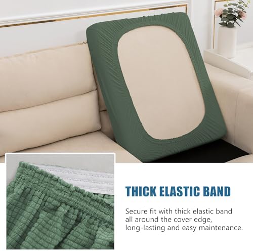 NC HOME High Stretch Matcha Green Sofa Cushion Cover