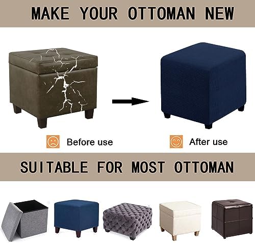 Square Folding Ottoman Slipcover with Elastic Band