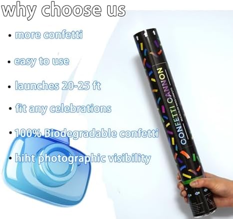 16 Inch Biodegradable Confetti Cannon 6 Pack