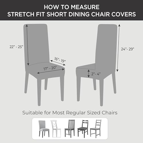 SureFit Stretch Pique Dining Chair Cover Cream