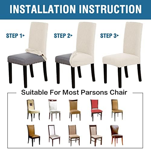 HVERSAILTEX Stretch Dining Chair Covers Set of 6