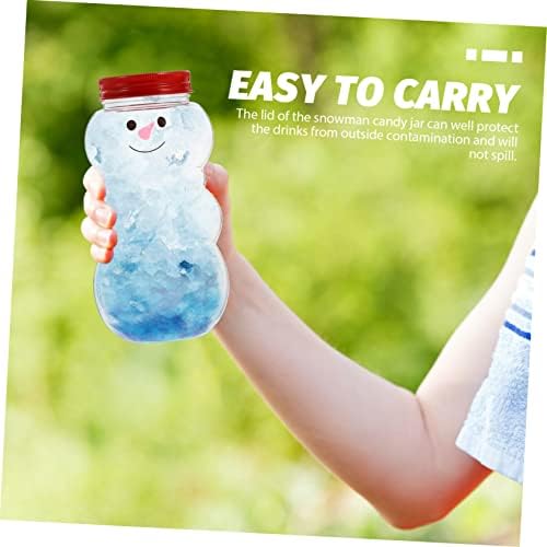 Cabilock 10pcs Christmas Beverage Bottles Snowman Juice Containers with Lids