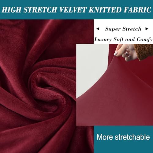 HFCNMY Velvet Ottoman Slipcover - Red - Large X-Large