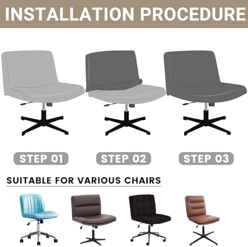 Dimatic Armless Office Chair Covers - White