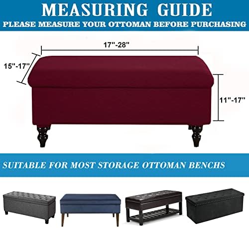 ANWUCHEN Red Small Rectangle Ottoman Cover