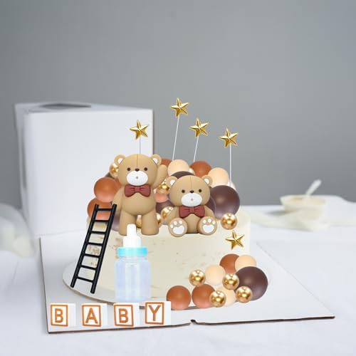 Gyufise 33Pcs Baby Bear Cake Topper Decorations