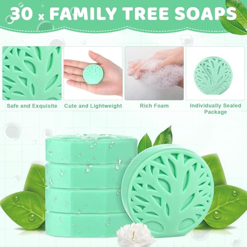 30 Sets Family Reunion Soap Cards Organza Bags Keepsakes