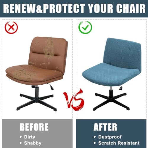 MIFXIN Office Chair Slipcover Without Arms Blue