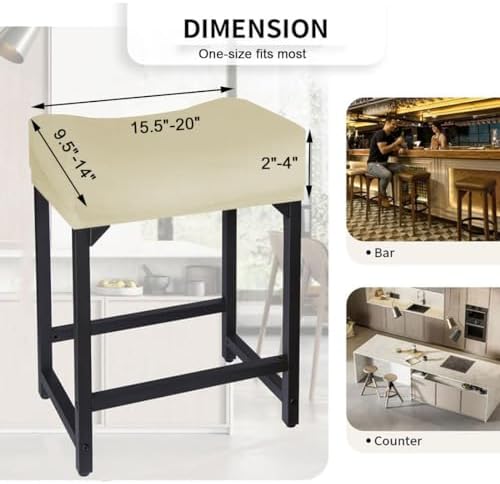 Levoberg Stretch Velvet Bar Stool Cover for Counter Height Stools