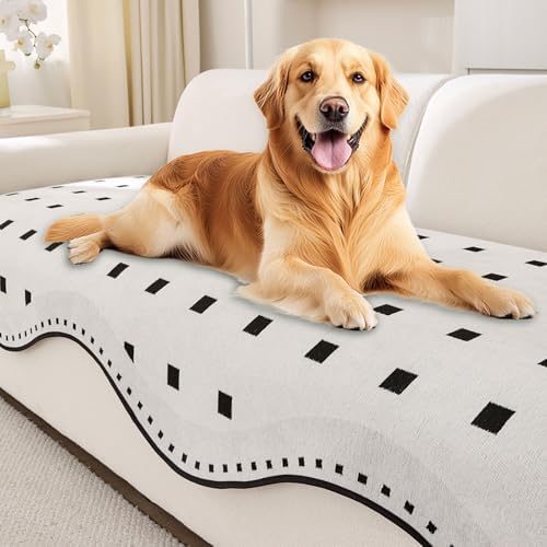 Boho Chenille Sofa Cover with Anti-Slip and Waterproof Design