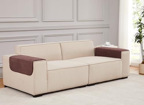 Meider Sofa Armrest Protectors 2pcs 22x26 Reddish Coffee