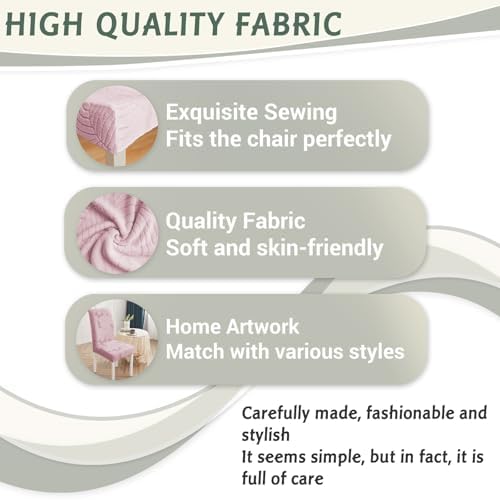 Dining Chair Covers Set of 4 Stretch Spandex Pink