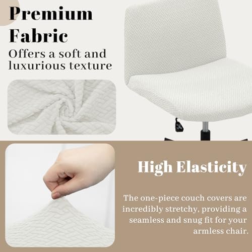 Dimatic Armless Office Chair Covers - White