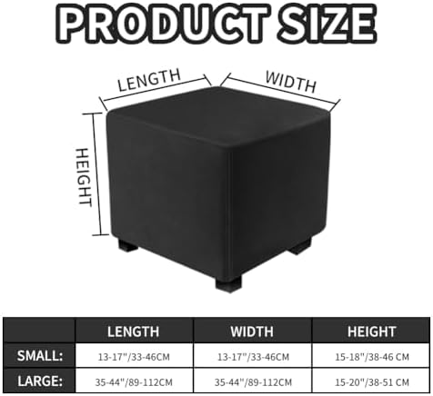 DUJUIKE Velvet Stool Cover for Square Ottoman