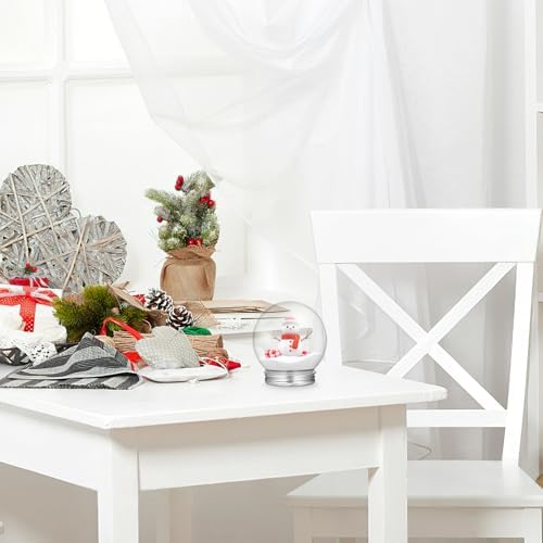 10pcs Clear Plastic Snow Globe Candy Containers with Aluminum Lid