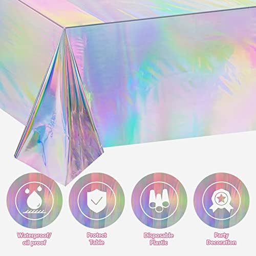OHOME 4 Pack Iridescent Tablecloths for Parties