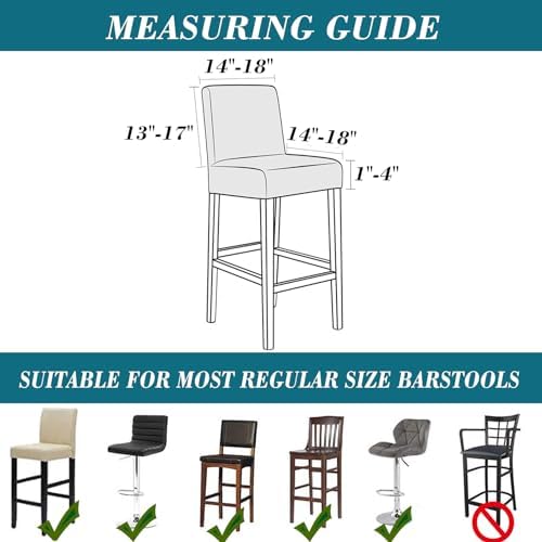 HFCNMY Stretch Waterproof Bar Stool Covers 2 Pack