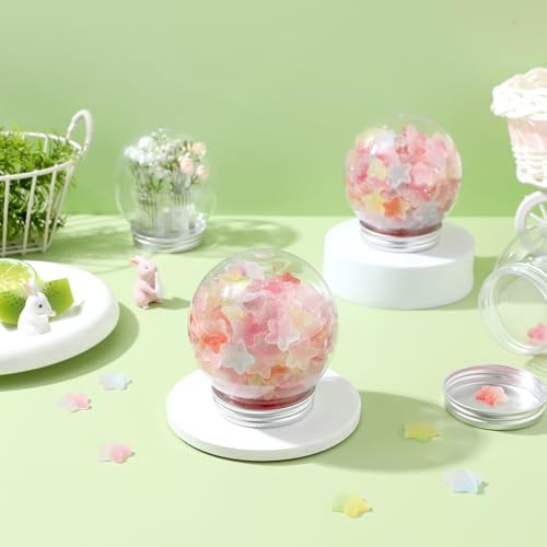 10pcs Clear Plastic Snow Globe Candy Containers with Aluminum Lid