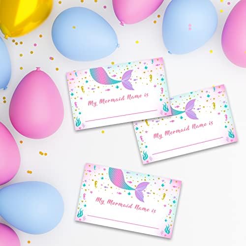 Mermaid Name Game Sign with 30 Stickers