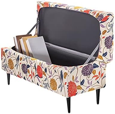 FUANGUI Storage Ottoman Cover with Elastic Bottom