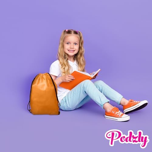 Podzly Bulk 50 Pack Drawstring Backpacks - Bright Colors