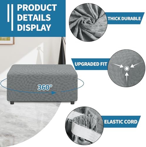 ZNSAYOTX Stool Covers Soft Durable Washable Ottoman Footrest Slipcovers for Small Stools