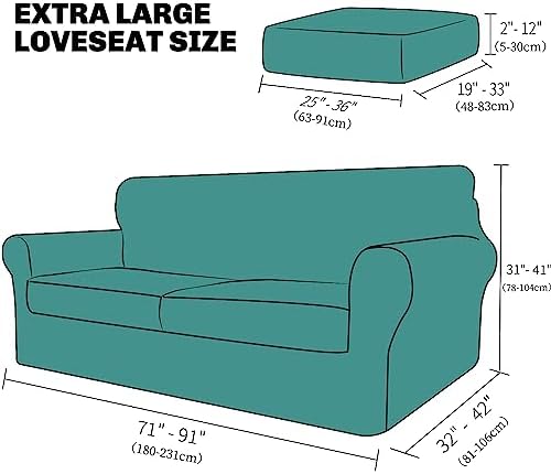 YEMYHOM Leaf Pattern Sofa Slipcovers 3-Piece Set