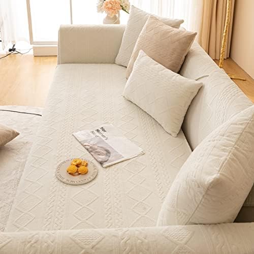 vctops Boho Geometric Plush Sofa Cover Non-Slip Furry Sectional
