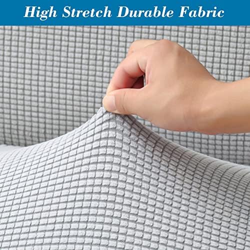 Light Grey Stool Covers 2 Pack Stretch Bar Stool Covers with Elastic Band