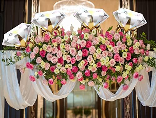 2Pcs Diamond Ring Balloons for Wedding and Party Decorations