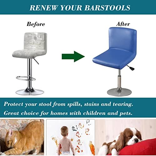 HFCNMY Bar Stool Covers 2 Pack Waterproof PU with Backs