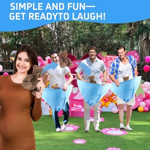 3 Pcs Baby Shower Games Set - Diaper Toss Fun Activity for Parties