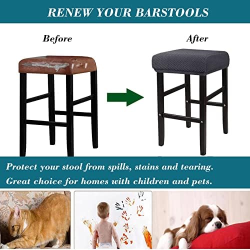 Hfcnmy Stool Covers Rectangle 4 Pack Dark Gray