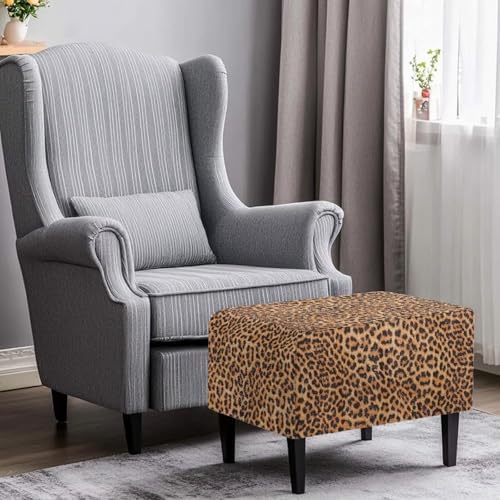 Leopard Print Stool Cover for Ottoman