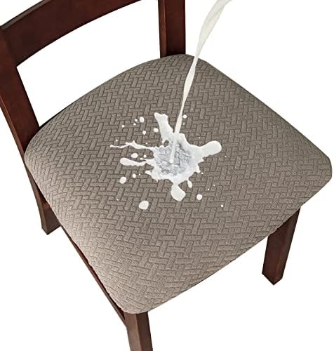 Genina Waterproof Dining Chair Covers 6 Pcs Taupe