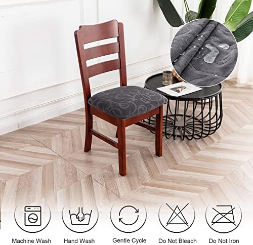 Genina Chair Seat Covers 2 Pack Dark Gray Flower Pattern