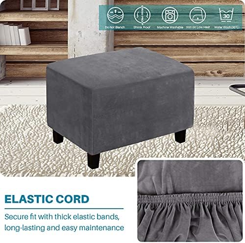 TOPCHANCES 2 Piece Club Chair and Ottoman Slipcover Set
