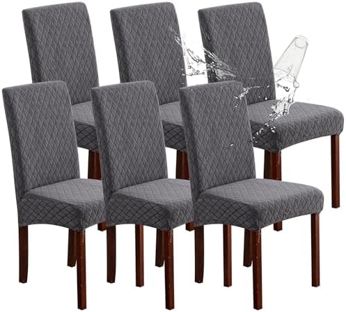Genina Waterproof Chair Covers Set of 6 for Dining Room and Kitchen