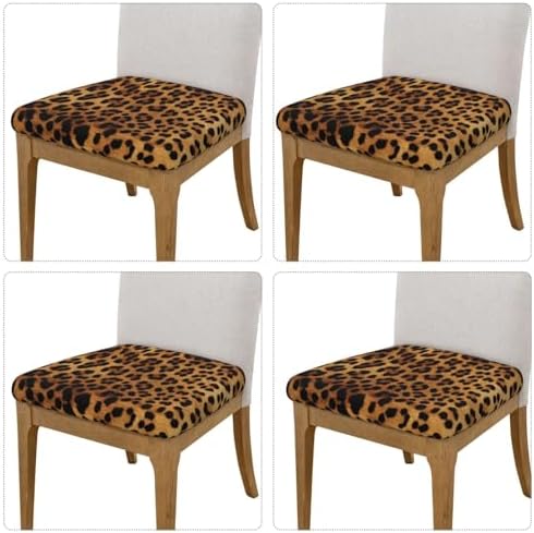 Leopard Skin Bar Stool Cover Set of Four
