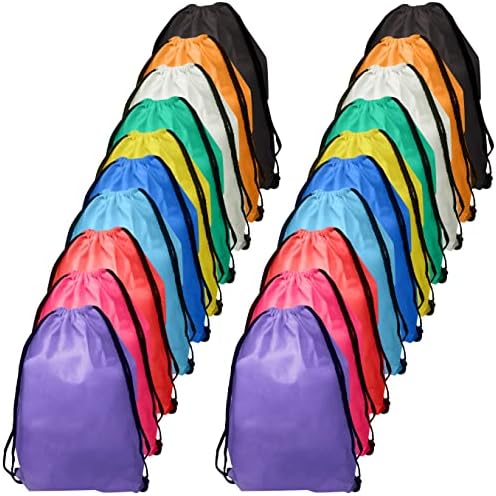 Podzly Bulk 50 Pack Drawstring Backpacks - Bright Colors