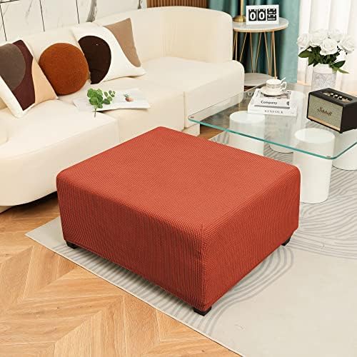 OBCREAT Ottoman Covers Stretch Jacquard Slipcover