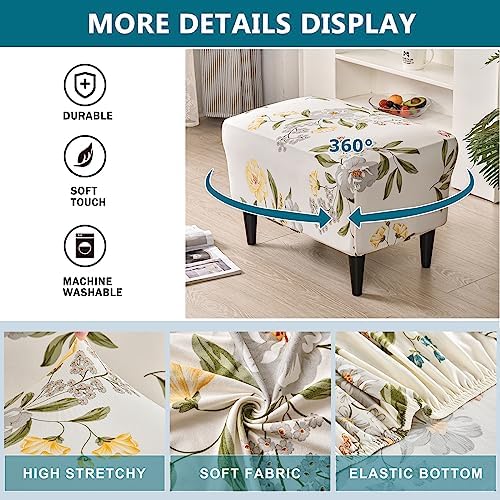 KRFOONN Stretch Ottoman Cover for Stool and Footrest