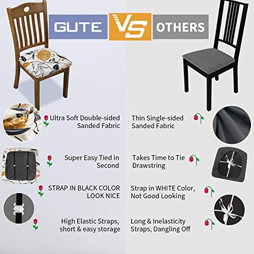 Gute Chair Seat Covers with Elastic Ties and Button