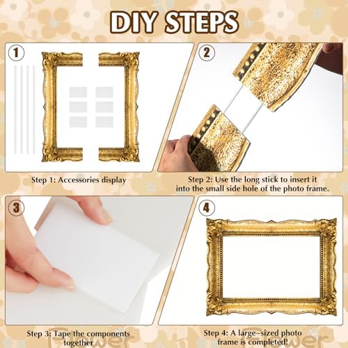 Beeveer Gold 32x24 Inch Photo Frame Props for Weddings and Parties